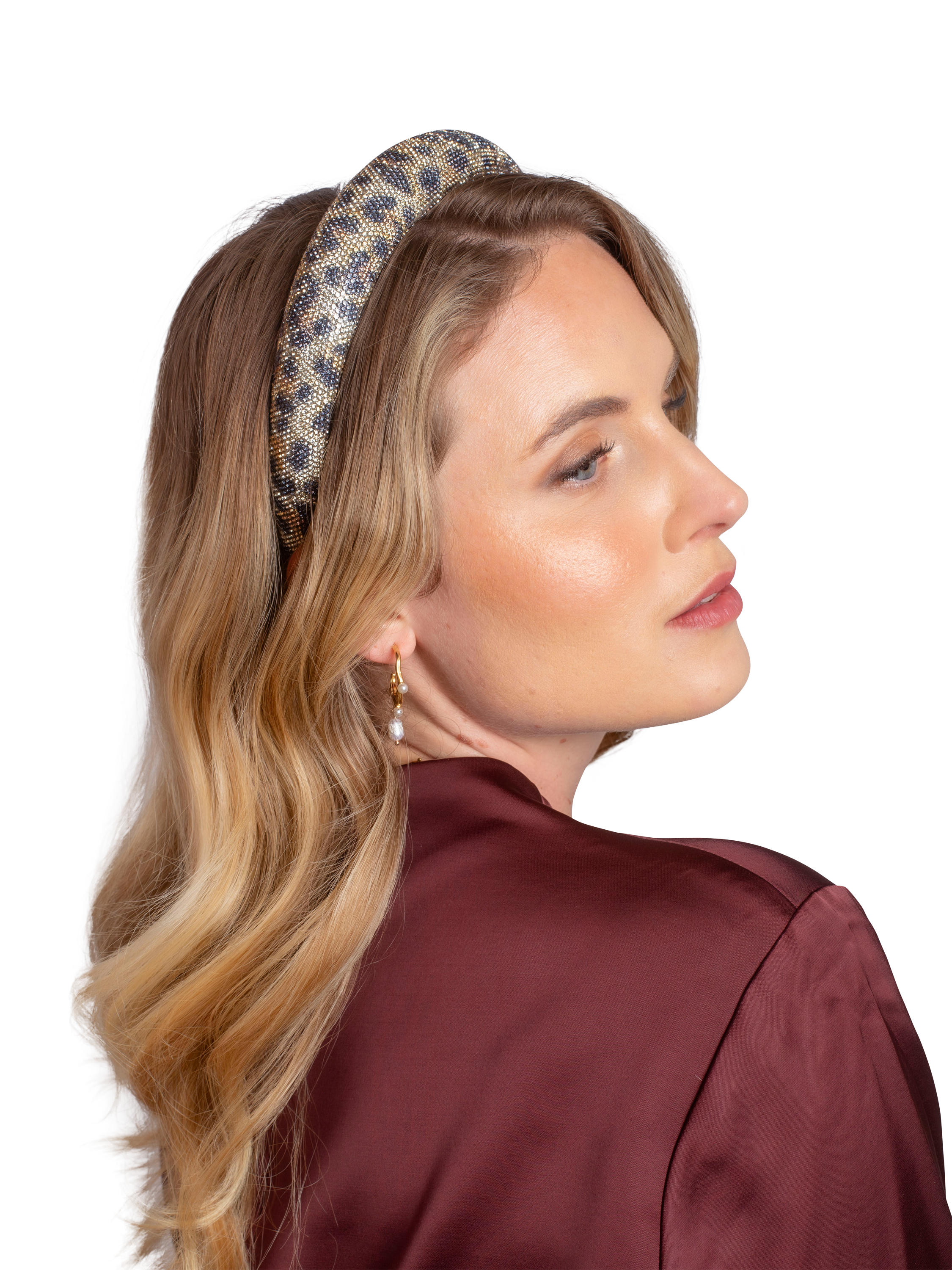 Product image 4 of 6, which shows Bloom & Bay Ayanna Embellished Headband, Gold, One Size