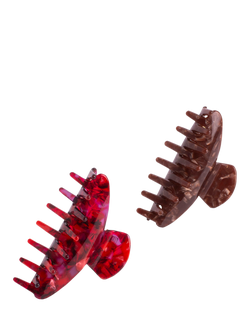 Bloom & Bay Olive Claw Hair Clips, Pack of 2, Burgundy/Brown, Burgundy/Brown