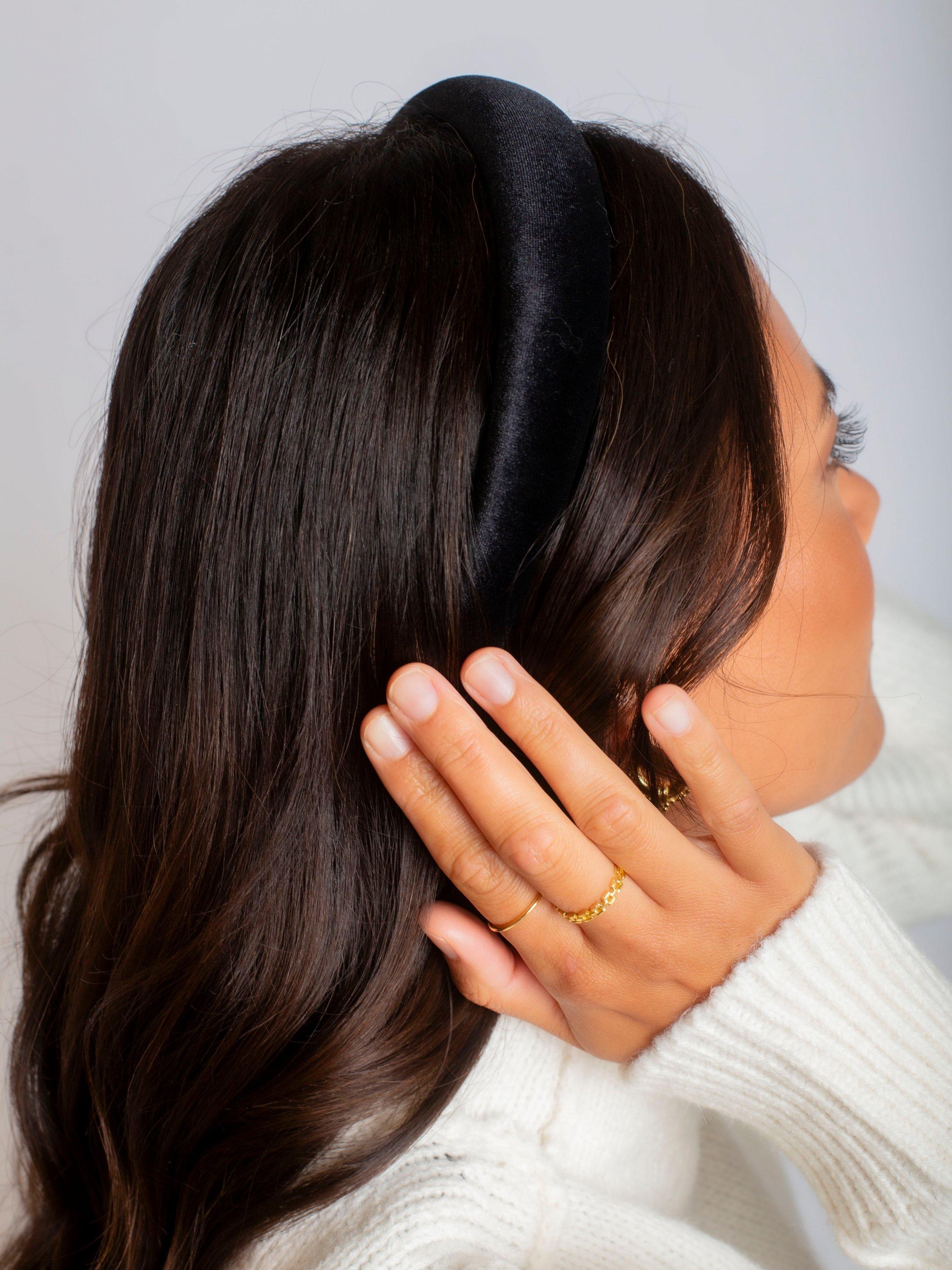 Product image 7 of 9, which shows Bloom & Bay Antonia Velvet Headband, Black, One Size