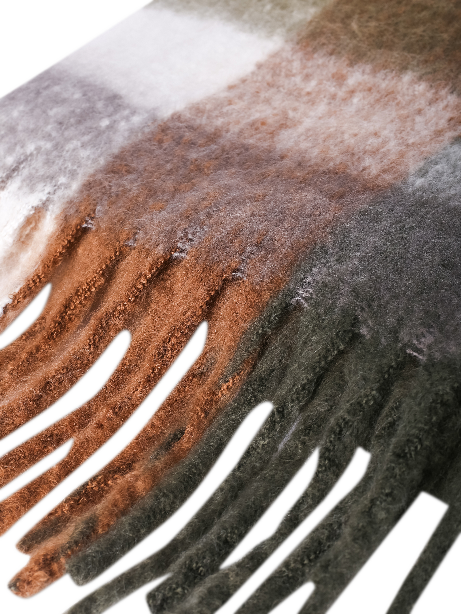 Product image 2 of 7, which shows Bloom & Bay Colette Check Scarf, Khaki, One Size