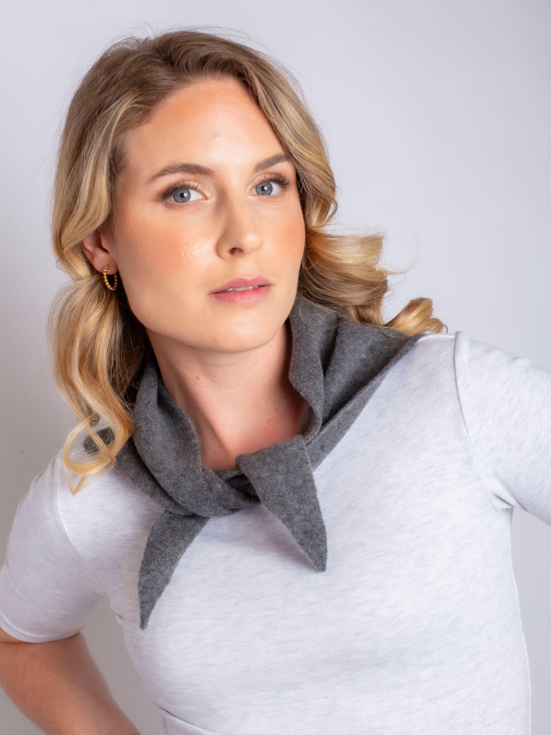 Product image 8 of 10, which shows Bloom & Bay Briar Neck Scarf, Grey, One Size
