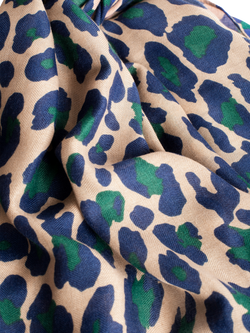 Bloom & Bay Cal Leopard Print Scarf, Teal - view 2, Teal