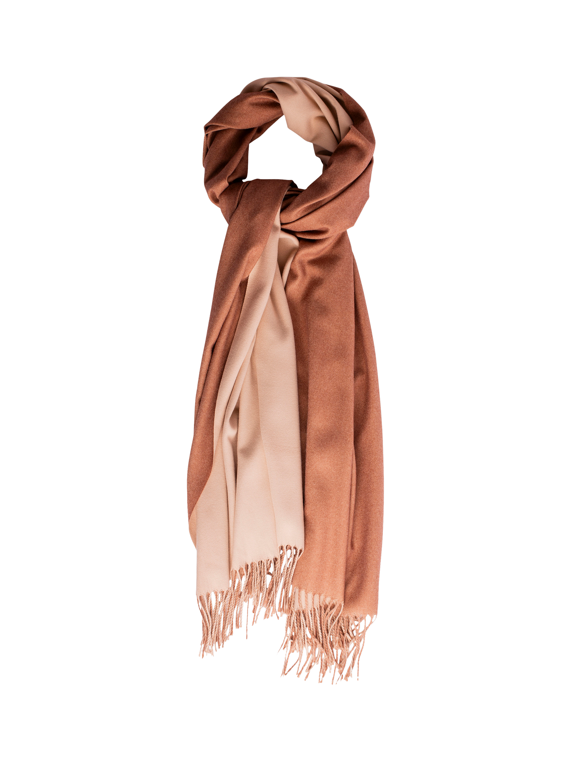 Product image 1 of 6, which shows Bloom & Bay Songbird Colour Block Pashmina, Beige, One Size