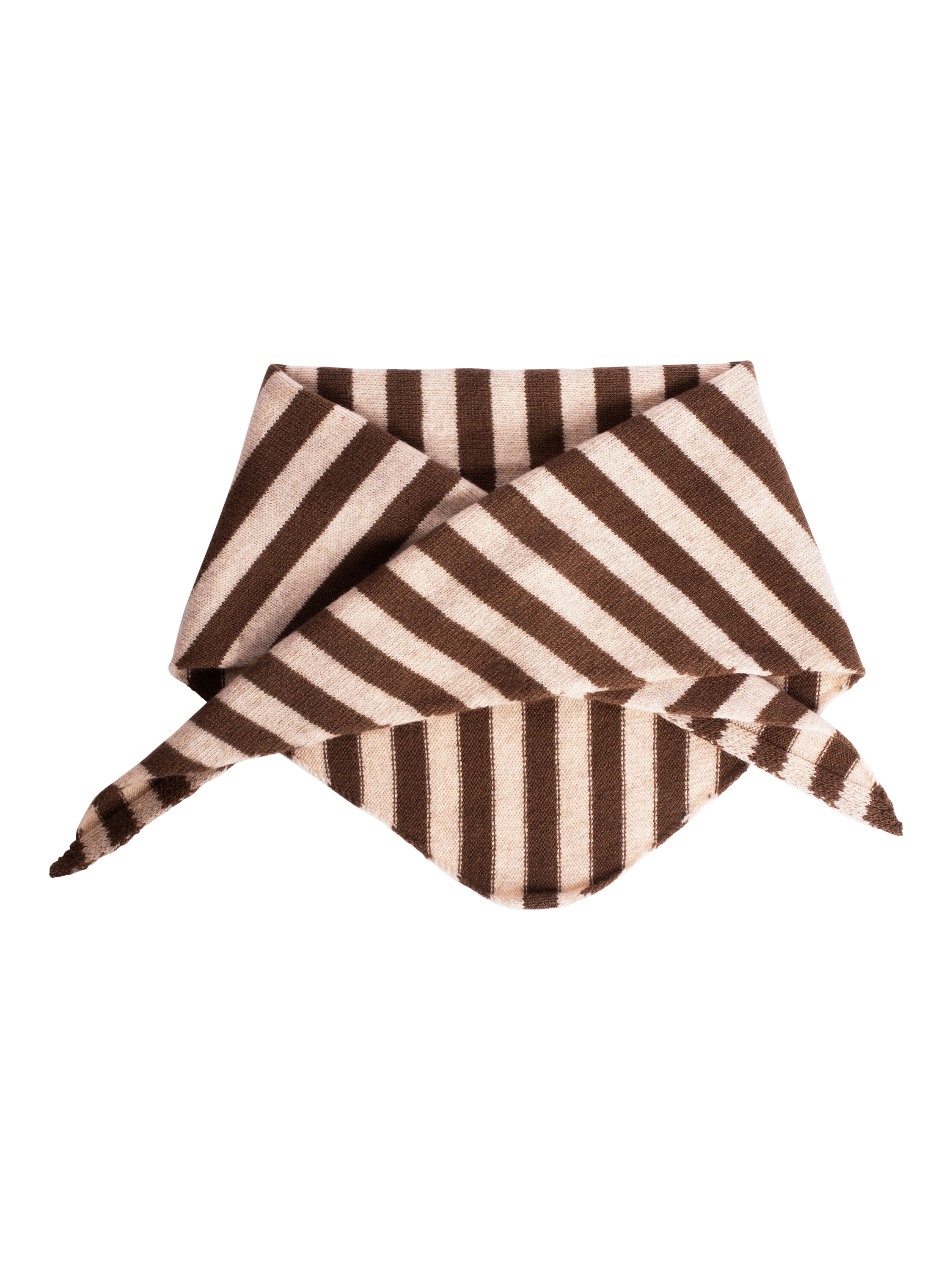 Product image 1 of 6, which shows Bloom & Bay Rue Stripe Pure Wool Neck Scarf, Brown, One Size