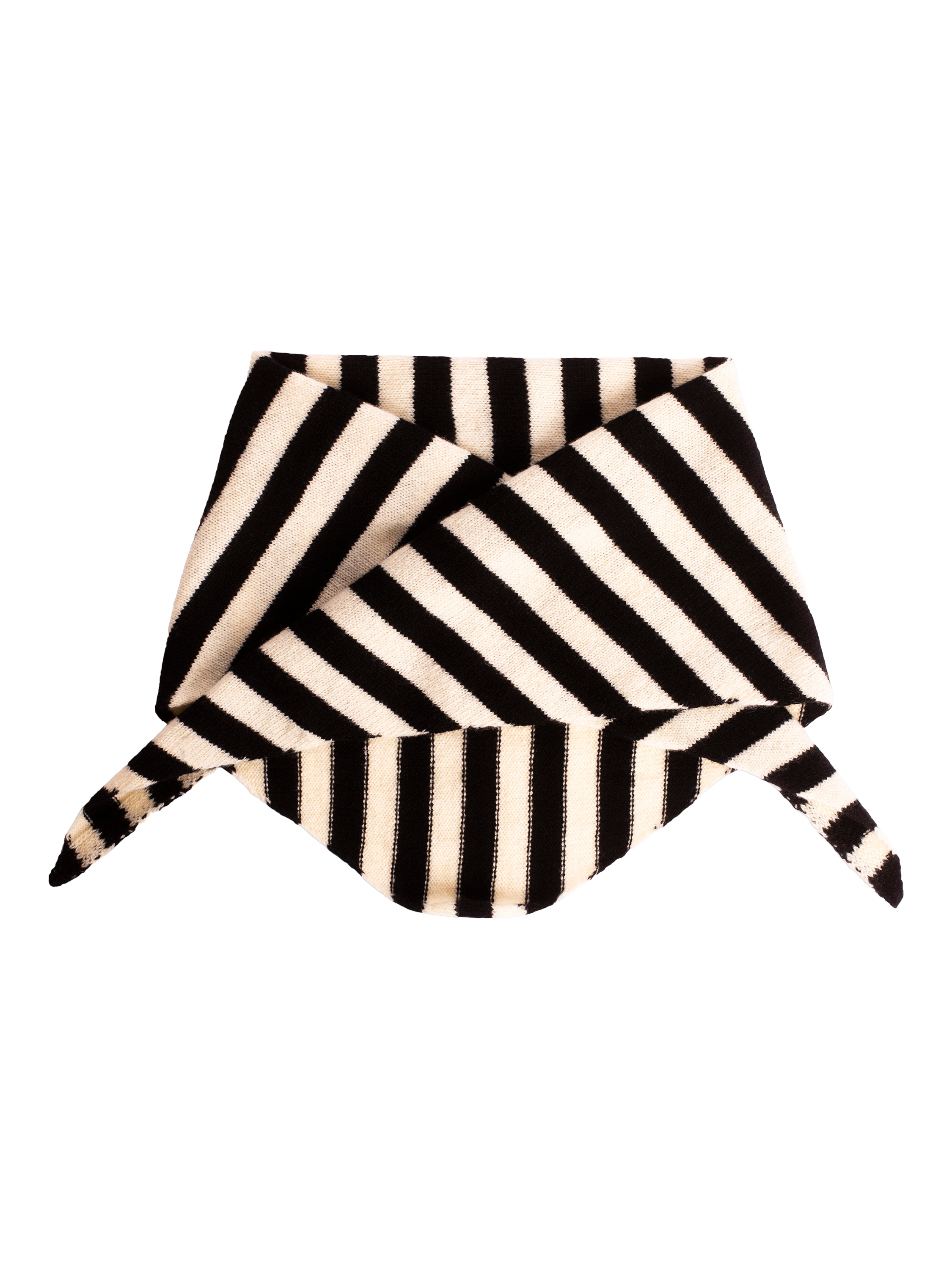Bloom & Bay Rue Stripe Pure Wool Neck Scarf, Monochrome