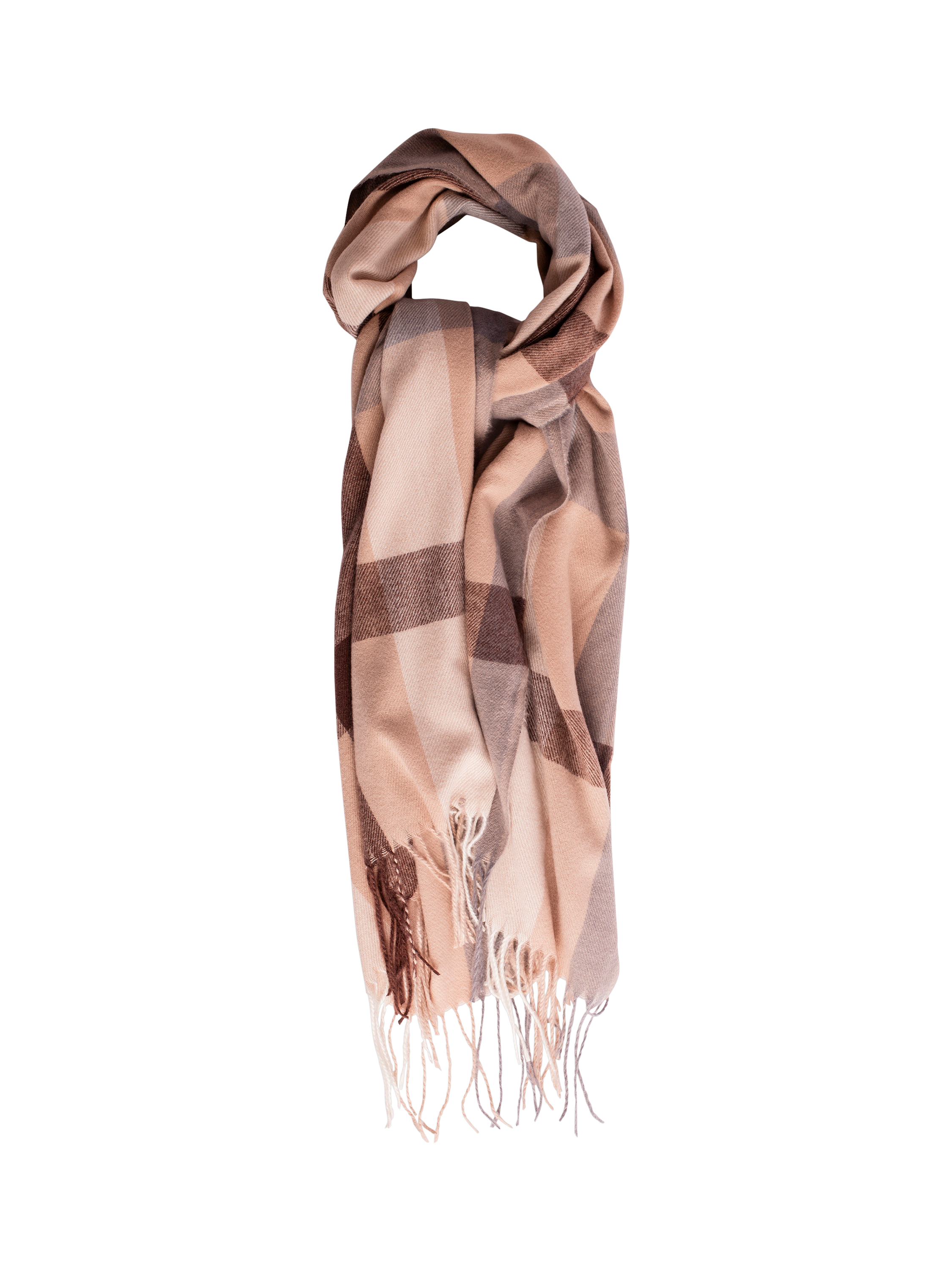 Product image 1 of 4, which shows Bloom & Bay Laurie Check Scarf, Beige, One Size