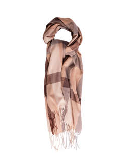 Bloom & Bay Laurie Check Scarf, Beige, Beige