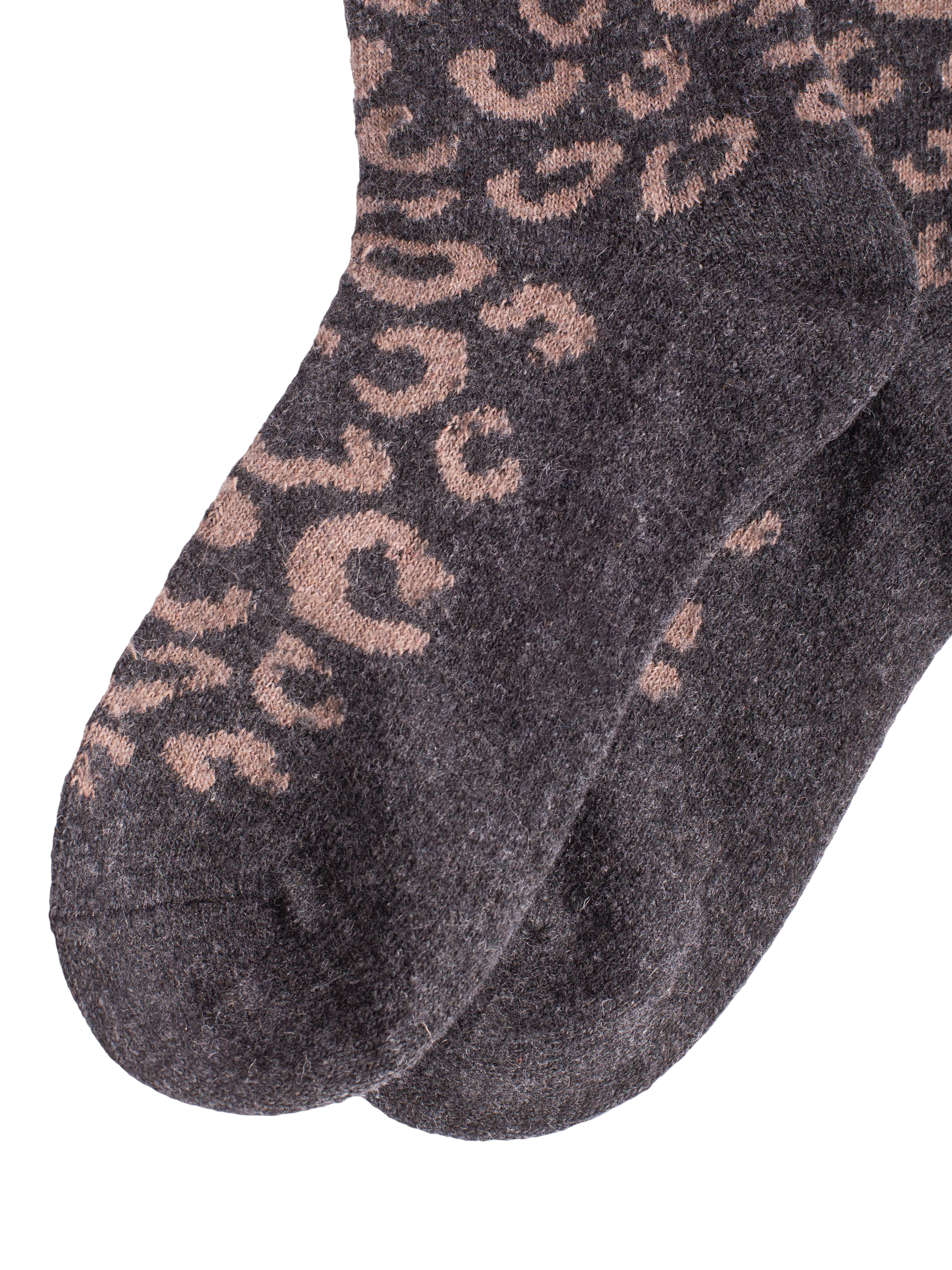 Product image 3 of 5, which shows Bloom & Bay Coco Leopard Print Socks, Pack of 2, Beige, One Size