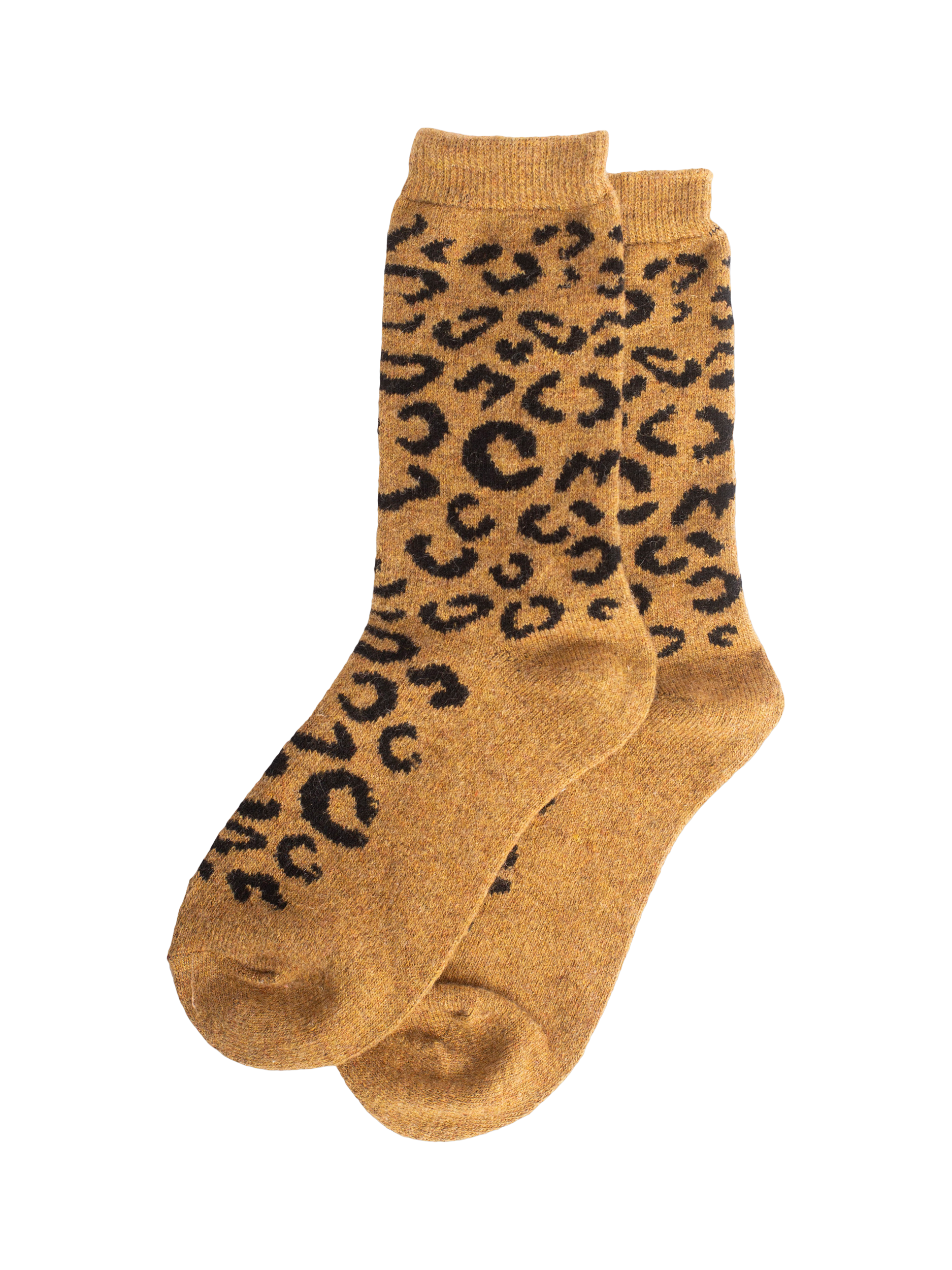 Product image 4 of 5, which shows Bloom & Bay Coco Leopard Print Socks, Pack of 2, Beige, One Size