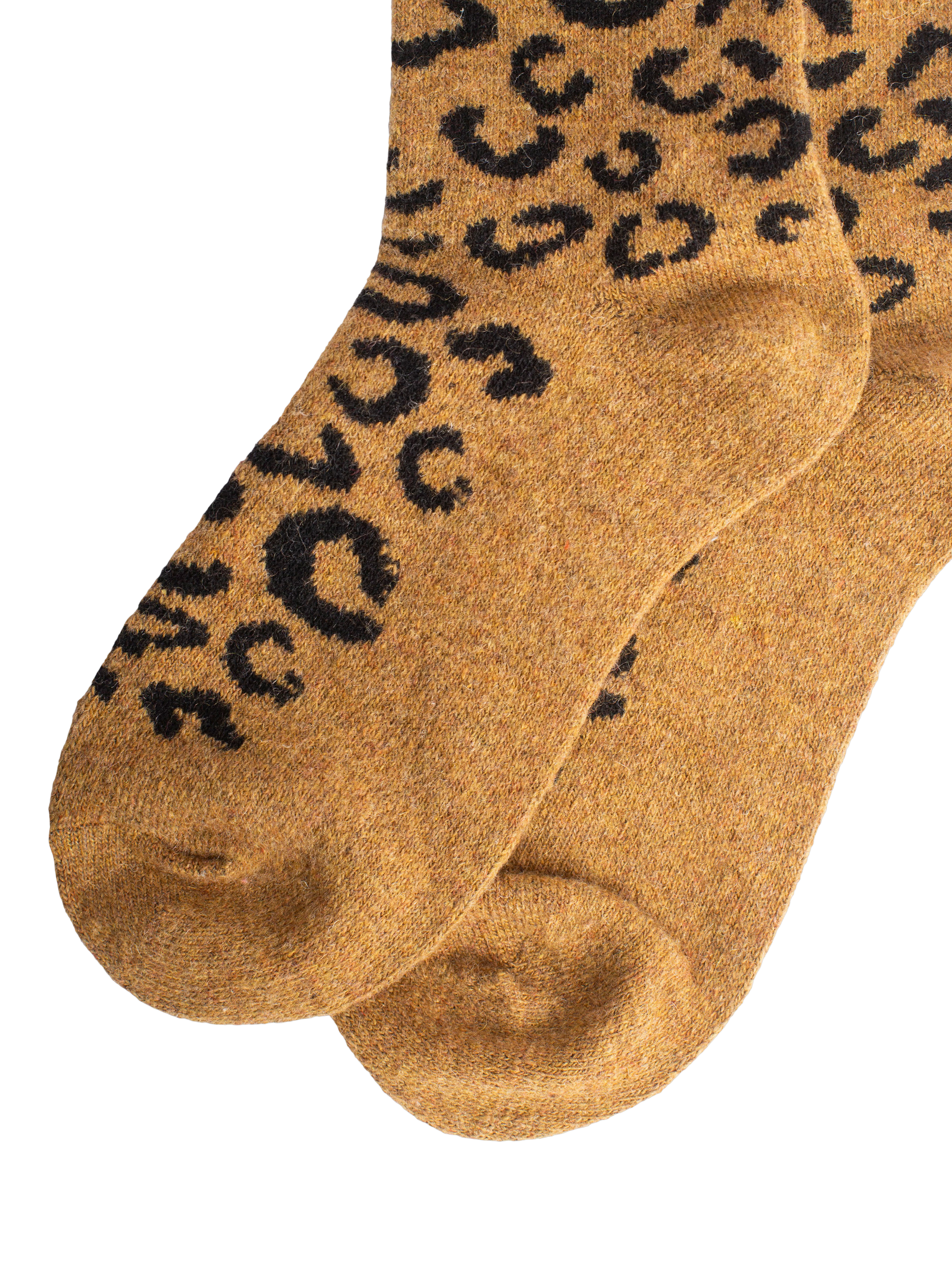 Product image 5 of 5, which shows Bloom & Bay Coco Leopard Print Socks, Pack of 2, Beige, One Size