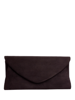 Bloom & Bay Patrizia Faux Suede Clutch Bag, Black, Black