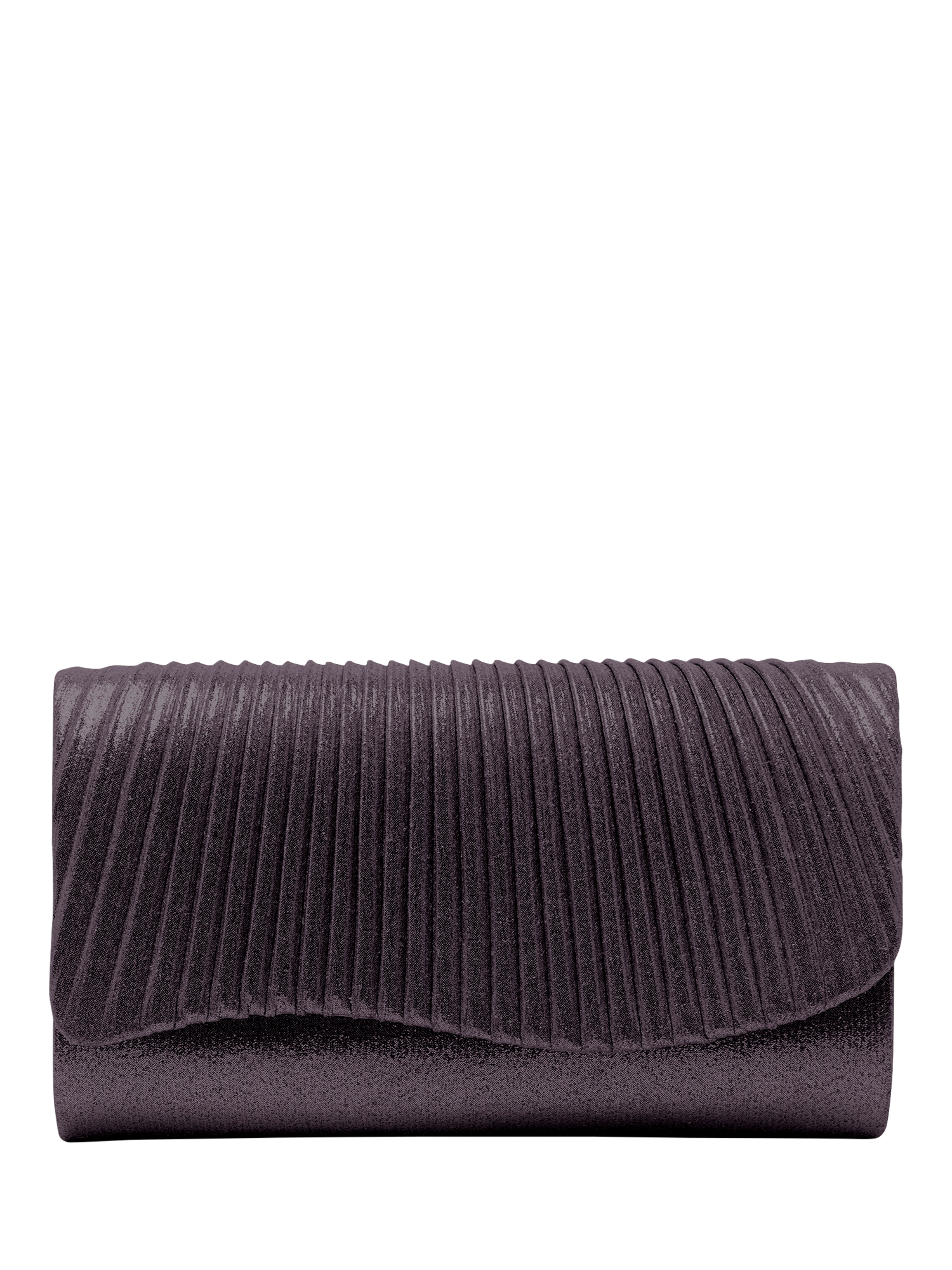 Product image 1 of 6, which shows Bloom & Bay Lorelei Metallic Clutch Bag, Black, One Size