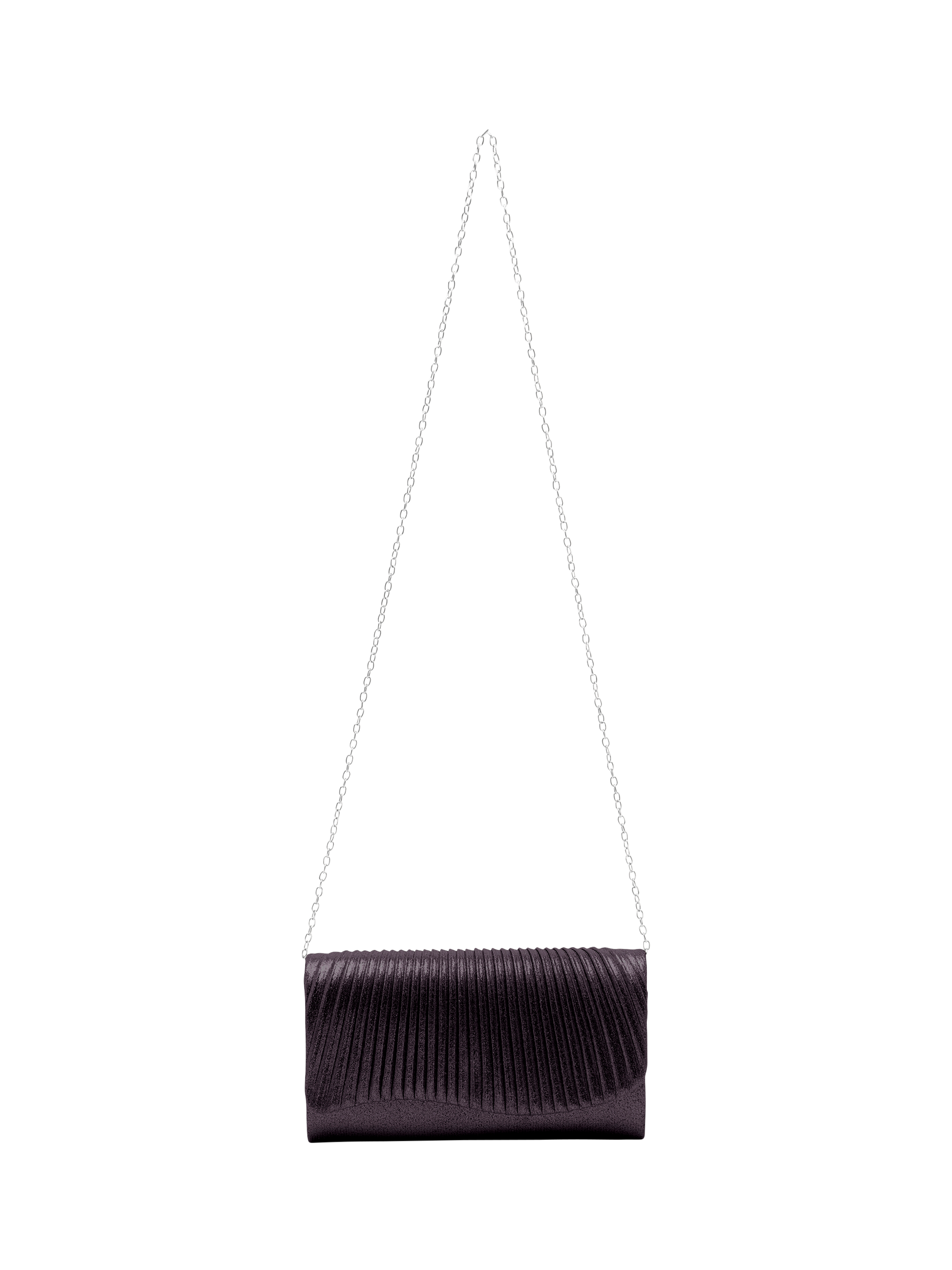 Product image 3 of 6, which shows Bloom & Bay Lorelei Metallic Clutch Bag, Black, One Size