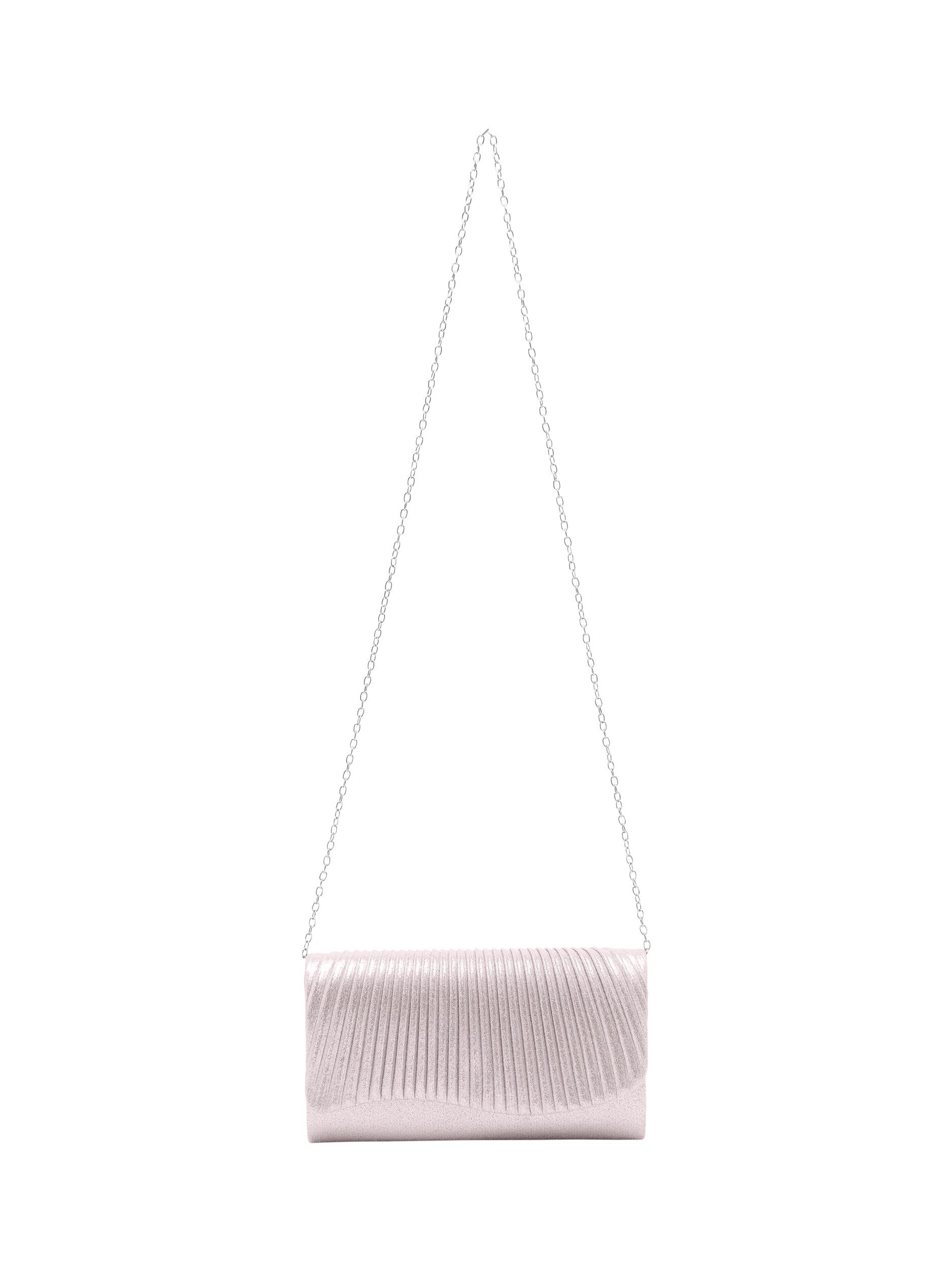 Product image 2 of 7, which shows Bloom & Bay Lorelei Metallic Clutch Bag, Silver, One Size