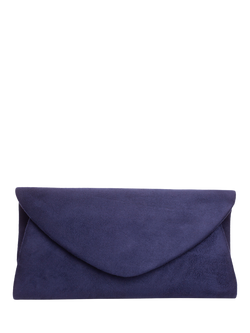 Bloom & Bay Patrizia Faux Suede Clutch Bag, Navy, Navy