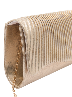 Bloom & Bay Lorelei Metallic Clutch Bag - view 2, Gold