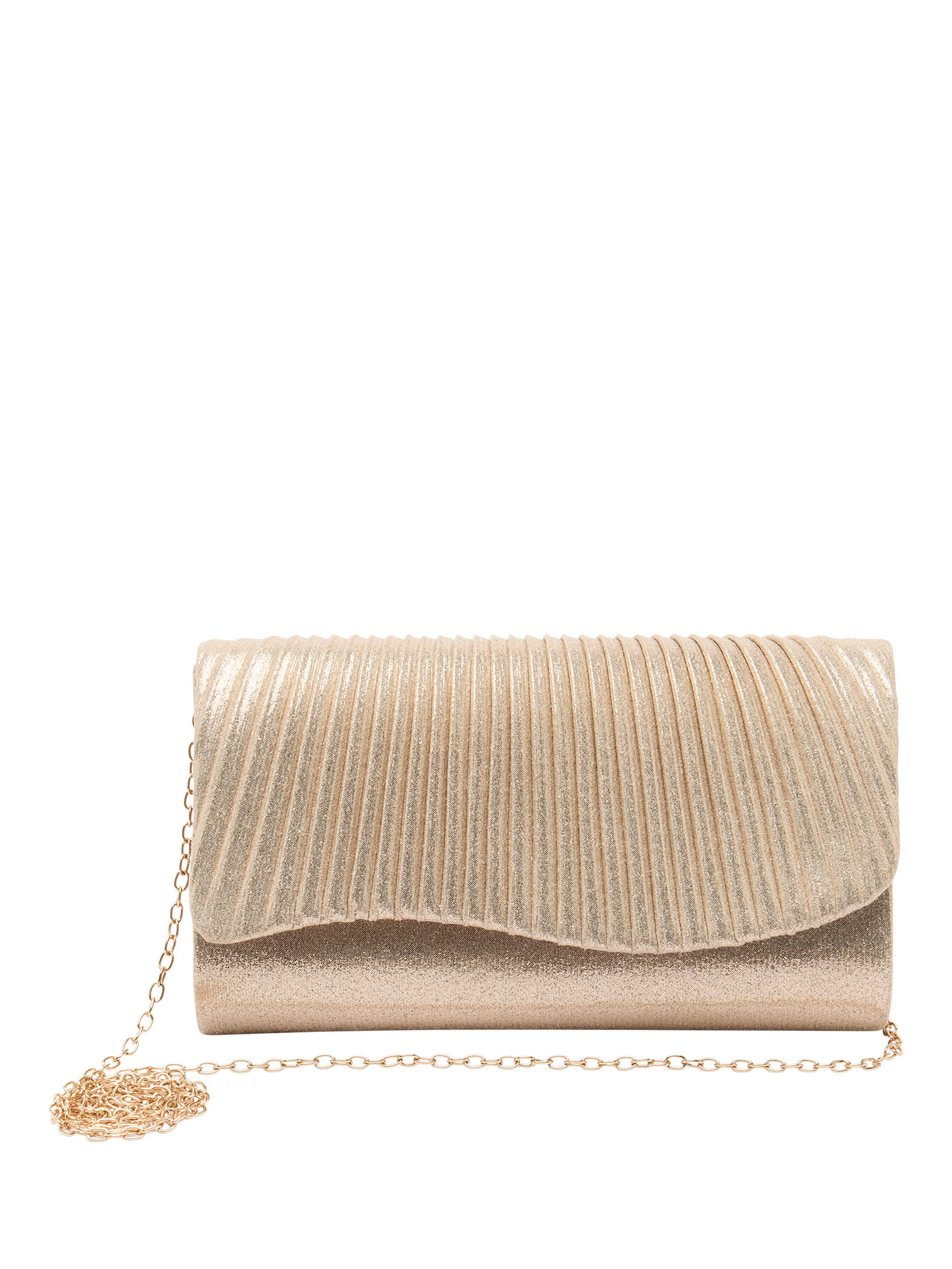 Product image 4 of 6, which shows Bloom & Bay Lorelei Metallic Clutch Bag, Gold, One Size