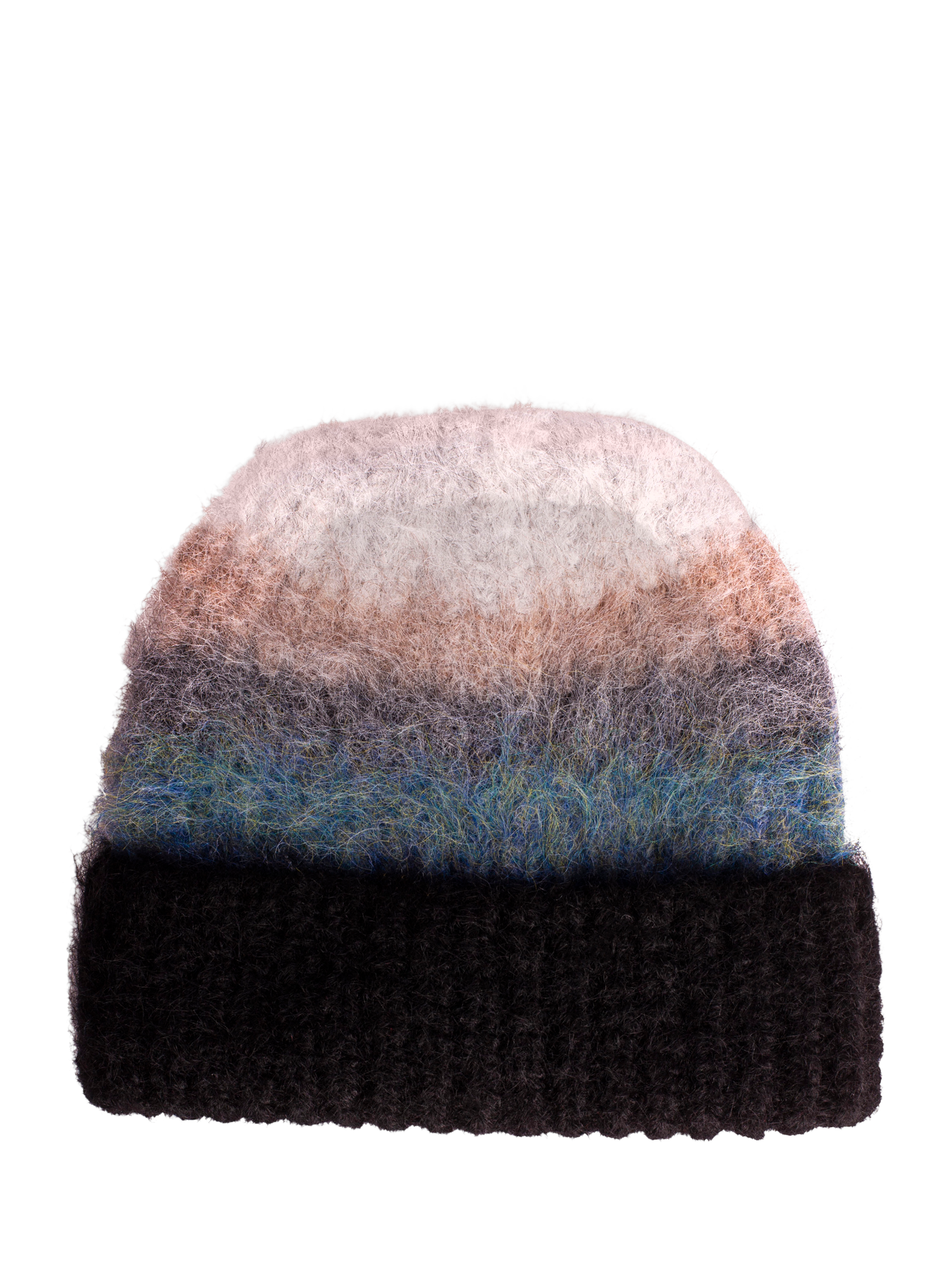 Product image 1 of 4, which shows Bloom & Bay Gleneden Stripe Beanie Hat, Blue/Multi, One Size