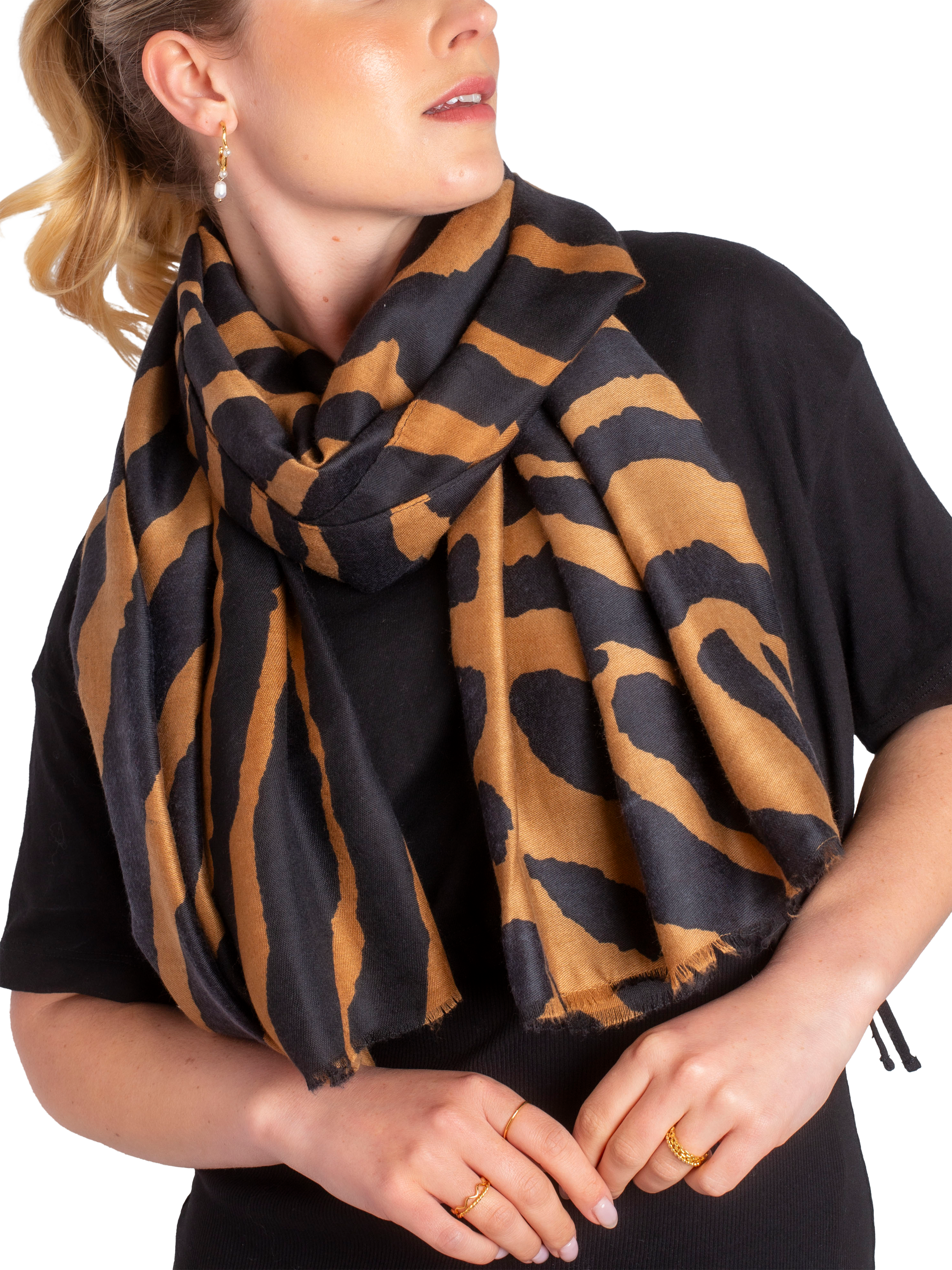 Product image 5 of 5, which shows Bloom & Bay Praiano Scarf, Brown