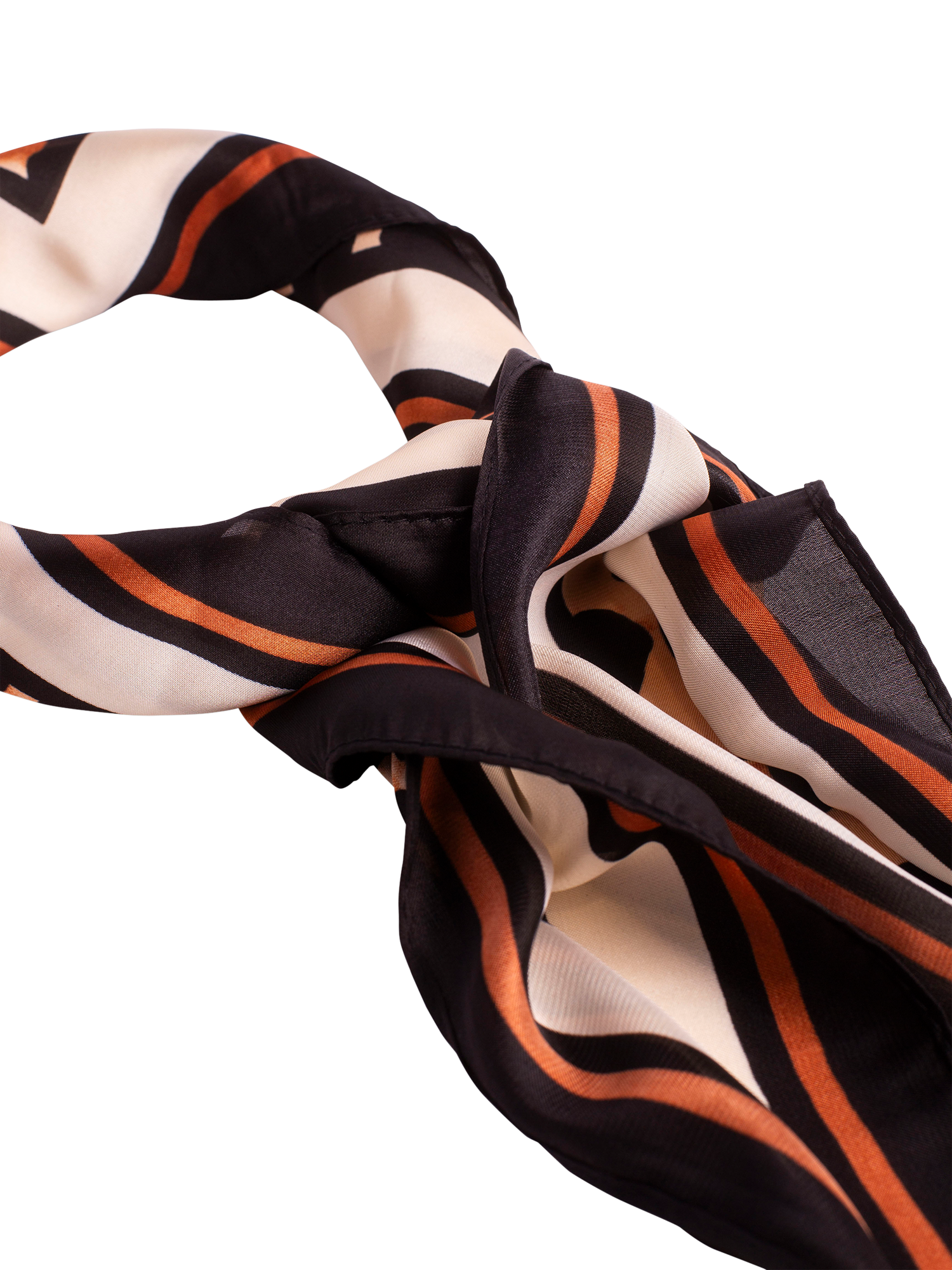 Product image 4 of 8, which shows Bloom & Bay Liana Leopard Print Silk Neck Scarf, Brown, One Size