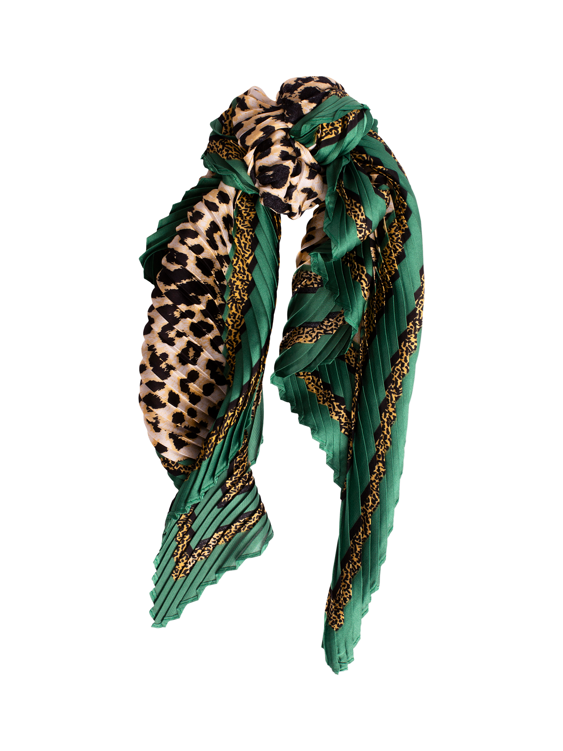 Product image 1 of 8, which shows Bloom & Bay Adeline Silm Pleated Neck Scarf , Green, One Size