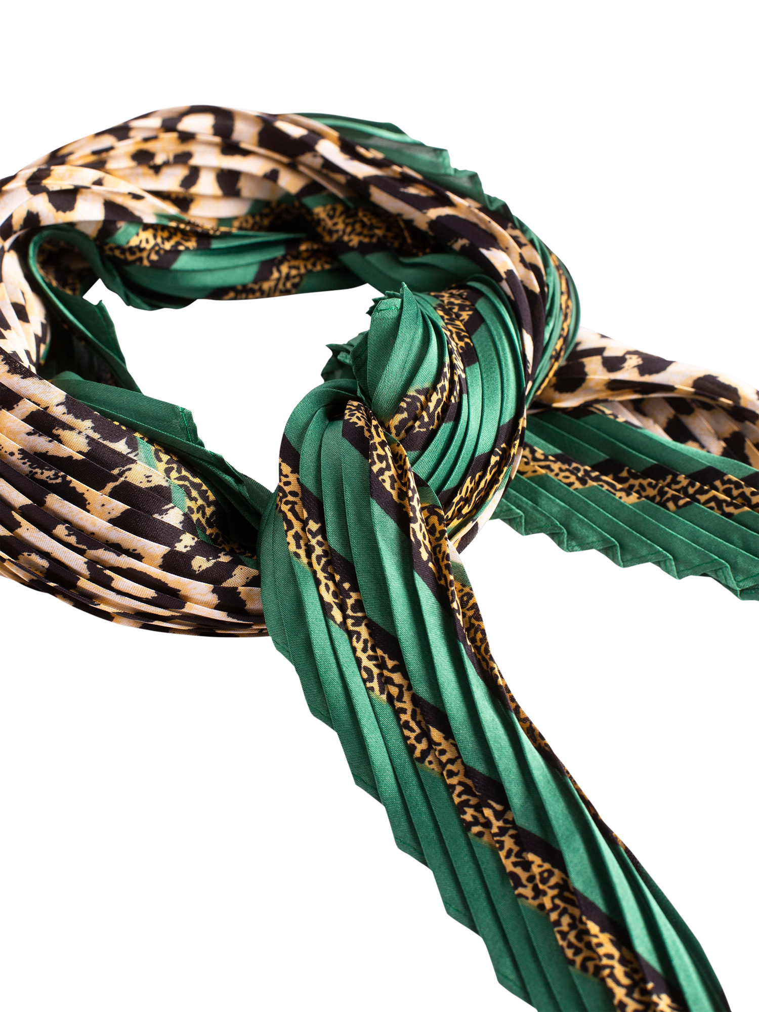 Product image 4 of 8, which shows Bloom & Bay Adeline Silm Pleated Neck Scarf , Green, One Size