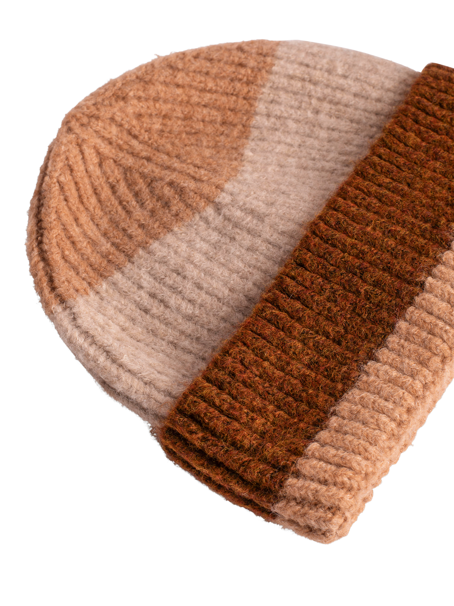 Product image 2 of 4, which shows Bloom & Bay Chapel Colour Block Beanie, Brown, One Size