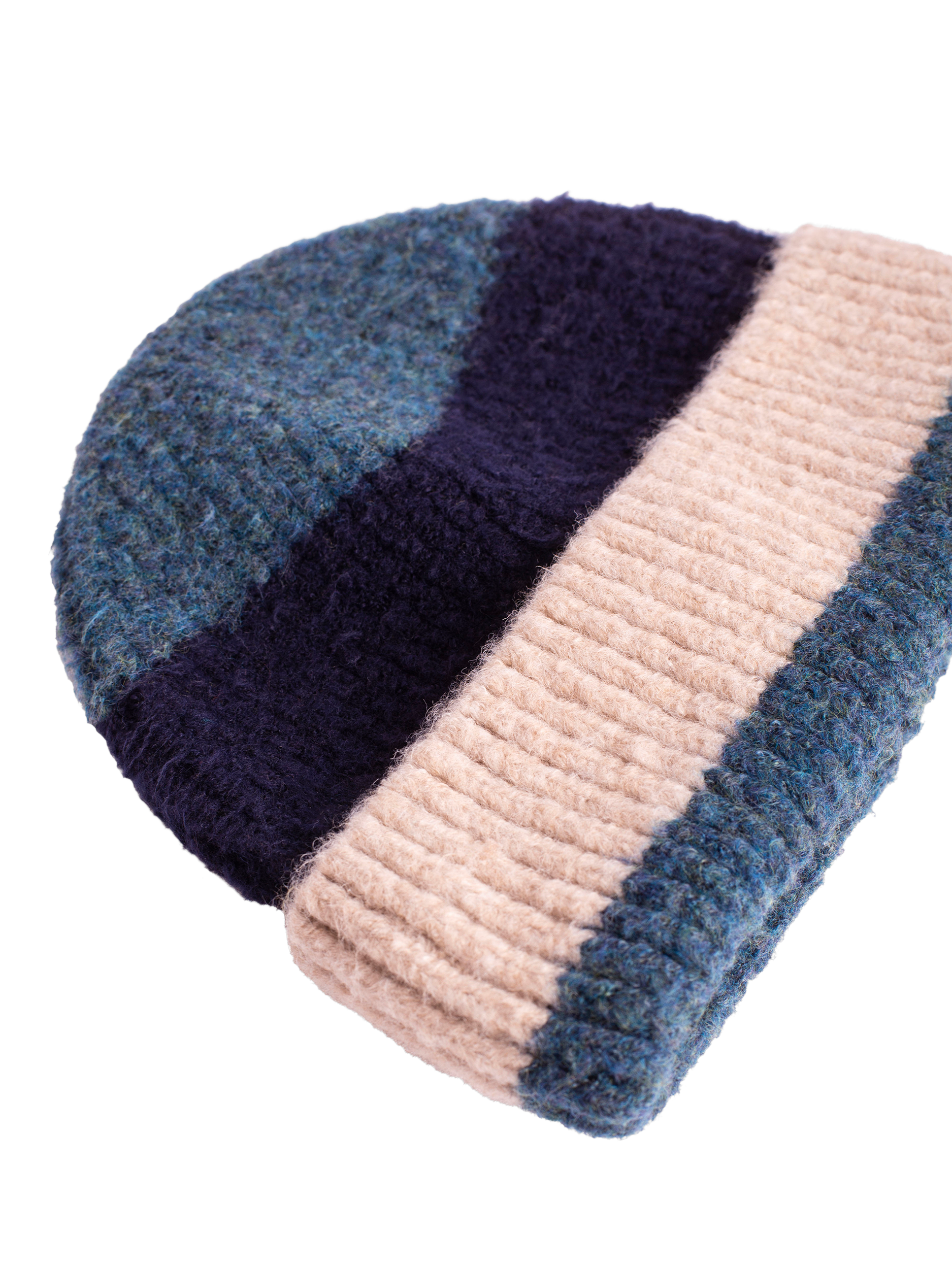 Product image 2 of 4, which shows Bloom & Bay Chapel Colour Block Beanie, Blue, One Size