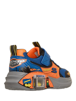 Skechers Kids' Garage Trainers, Blue/Multi - view 2, Blue/Multi