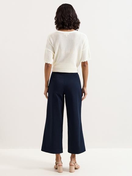 Phase Eight Sylvie Wide Leg Tailored Trousers - view 2, Navy