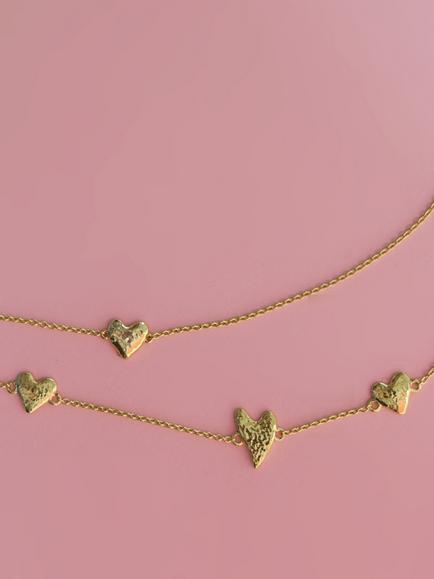 Ottoman Hands Triple Heart Bracelet, Gold - view 2, Gold