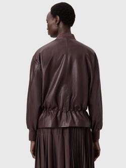 AllSaints Sofi Leather Jacket, Oxblood Red - view 2, Oxblood Red