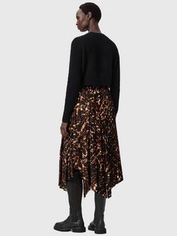 AllSaints Jax Pardus Wool Rich Dress, Black/Bitter Brown - view 2, Black/Bitter Brown