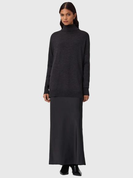 AllSaints Juno 2-in-1 Dress, Shadow Black