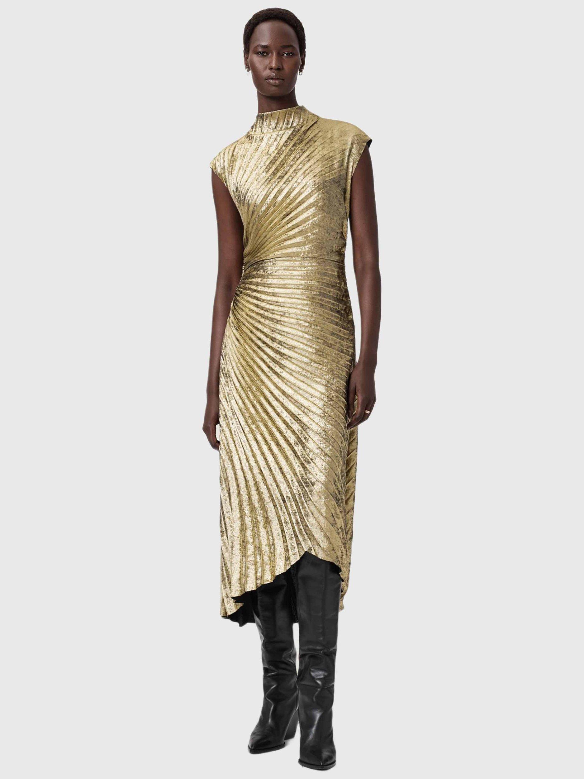 ray dress in gold Ray