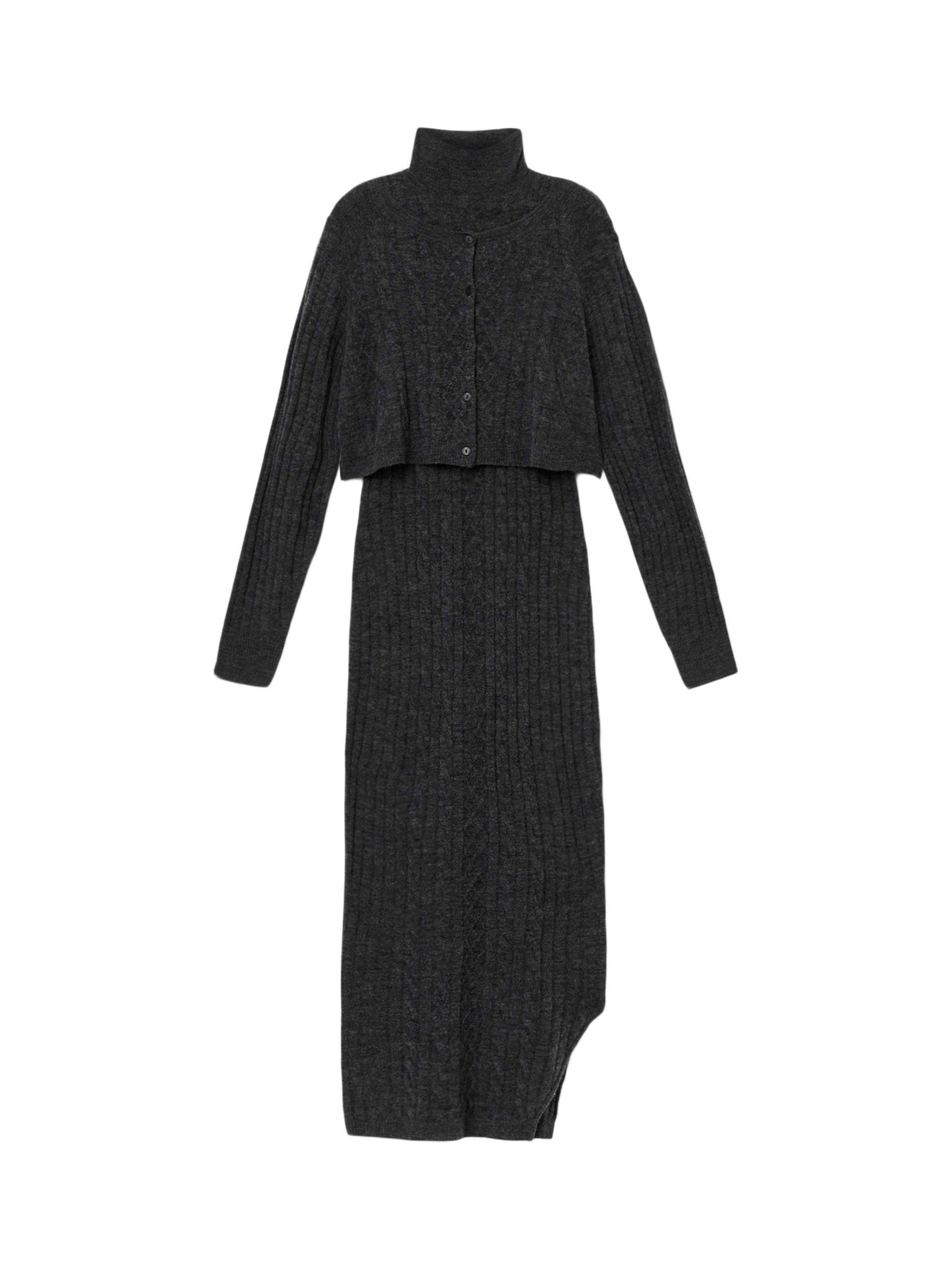 (取寄) オールセインツ レディース サビヌ ドレス AllSaints women Sabine Dress Charcoal Grey AllSaints Sabine Wool Blend Jumper Dress, Grey Charcoal