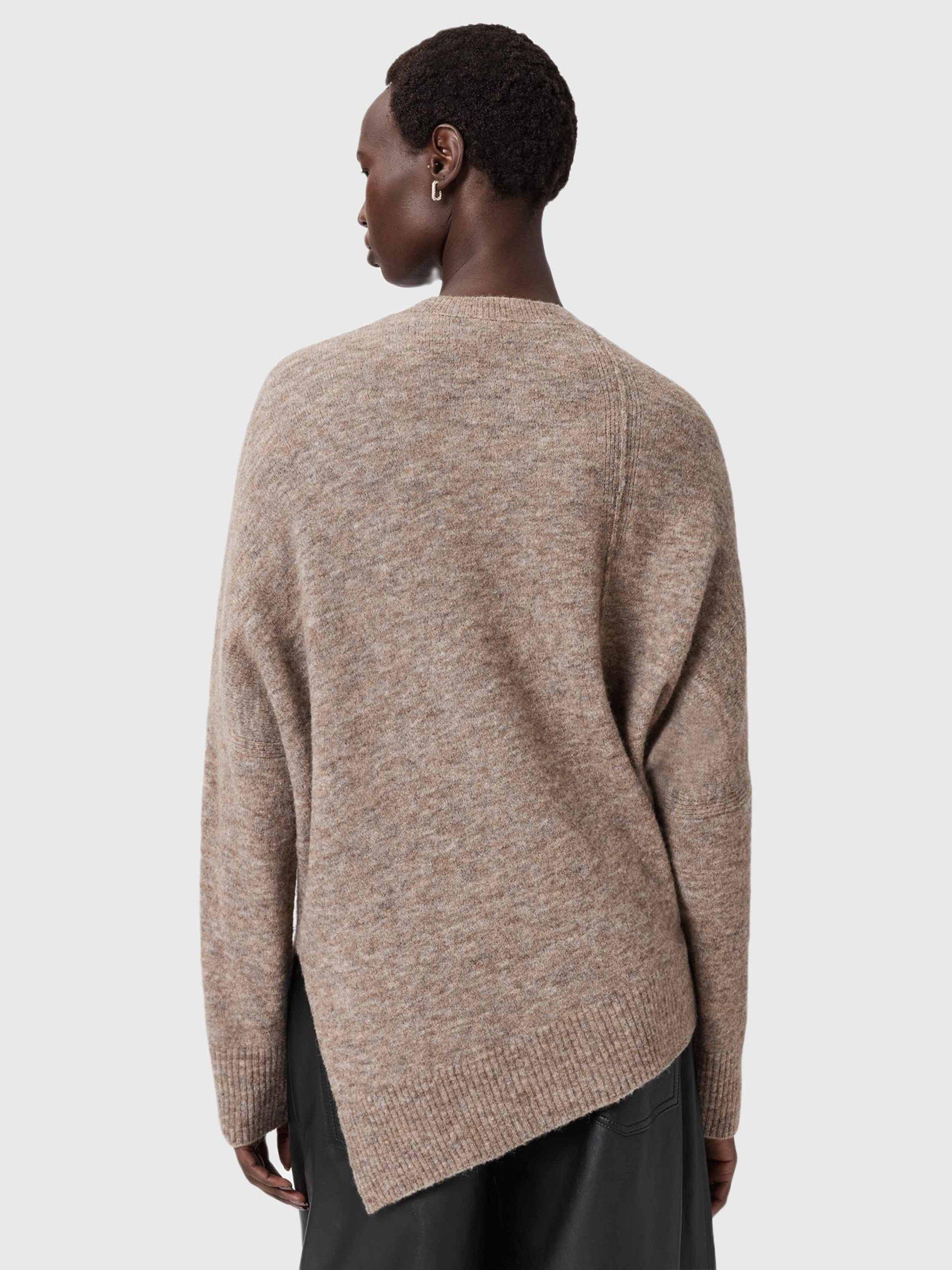 Product image 2 of 5, which shows AllSaints Wool Blend Crew Neck Jumper, Pine Bark Brown, M