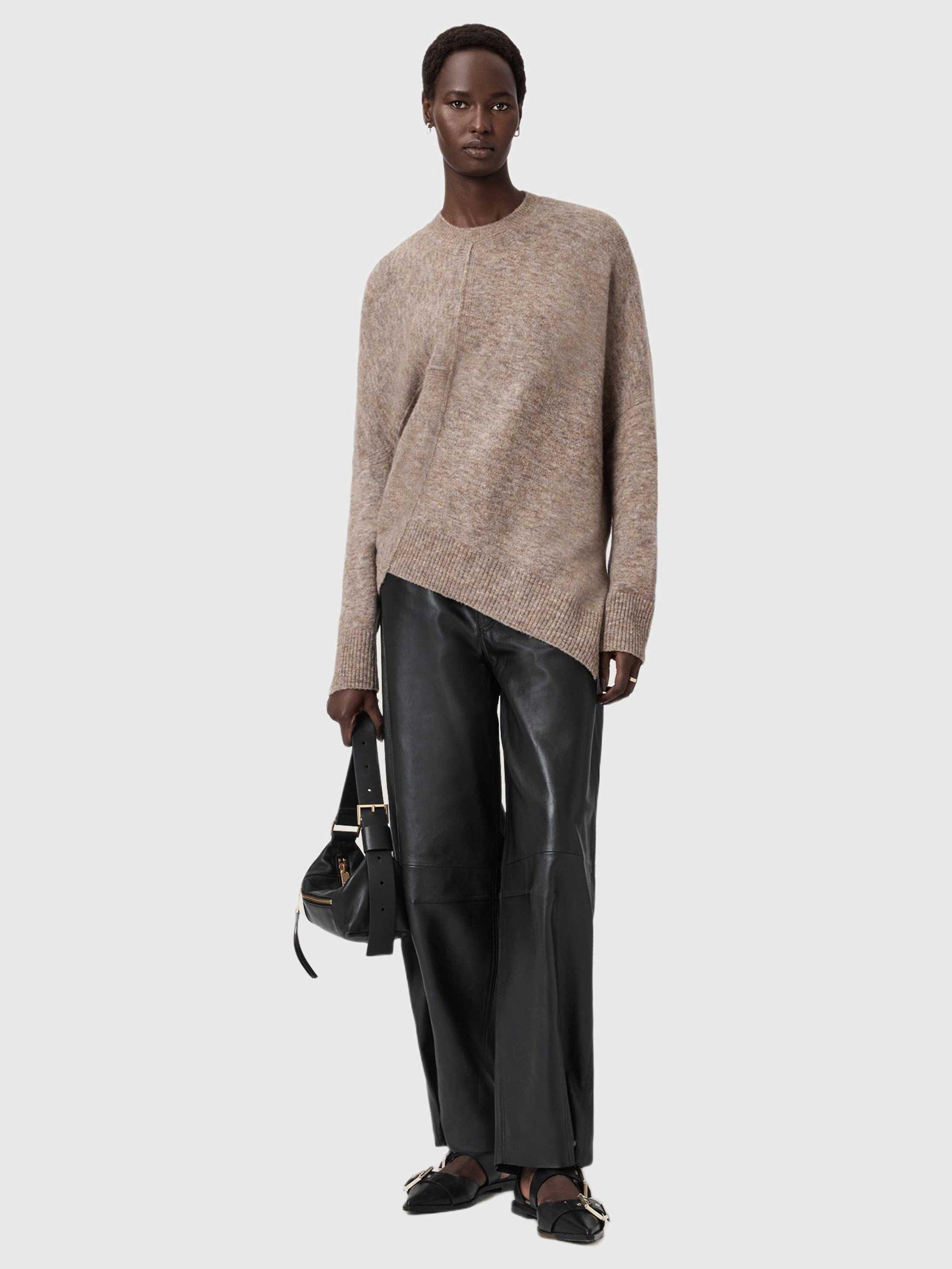 Product image 3 of 5, which shows AllSaints Wool Blend Crew Neck Jumper, Pine Bark Brown, M