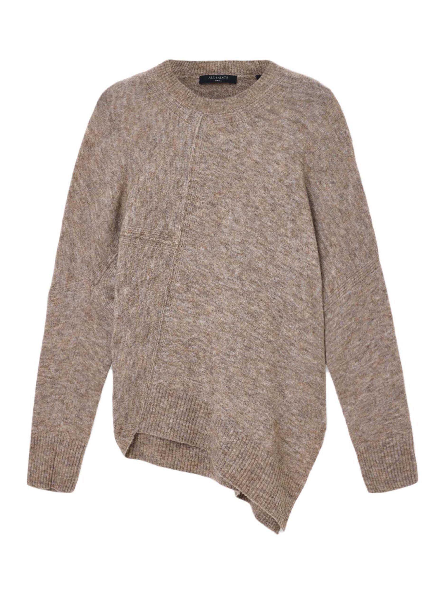 Product image 4 of 5, which shows AllSaints Wool Blend Crew Neck Jumper, Pine Bark Brown, M