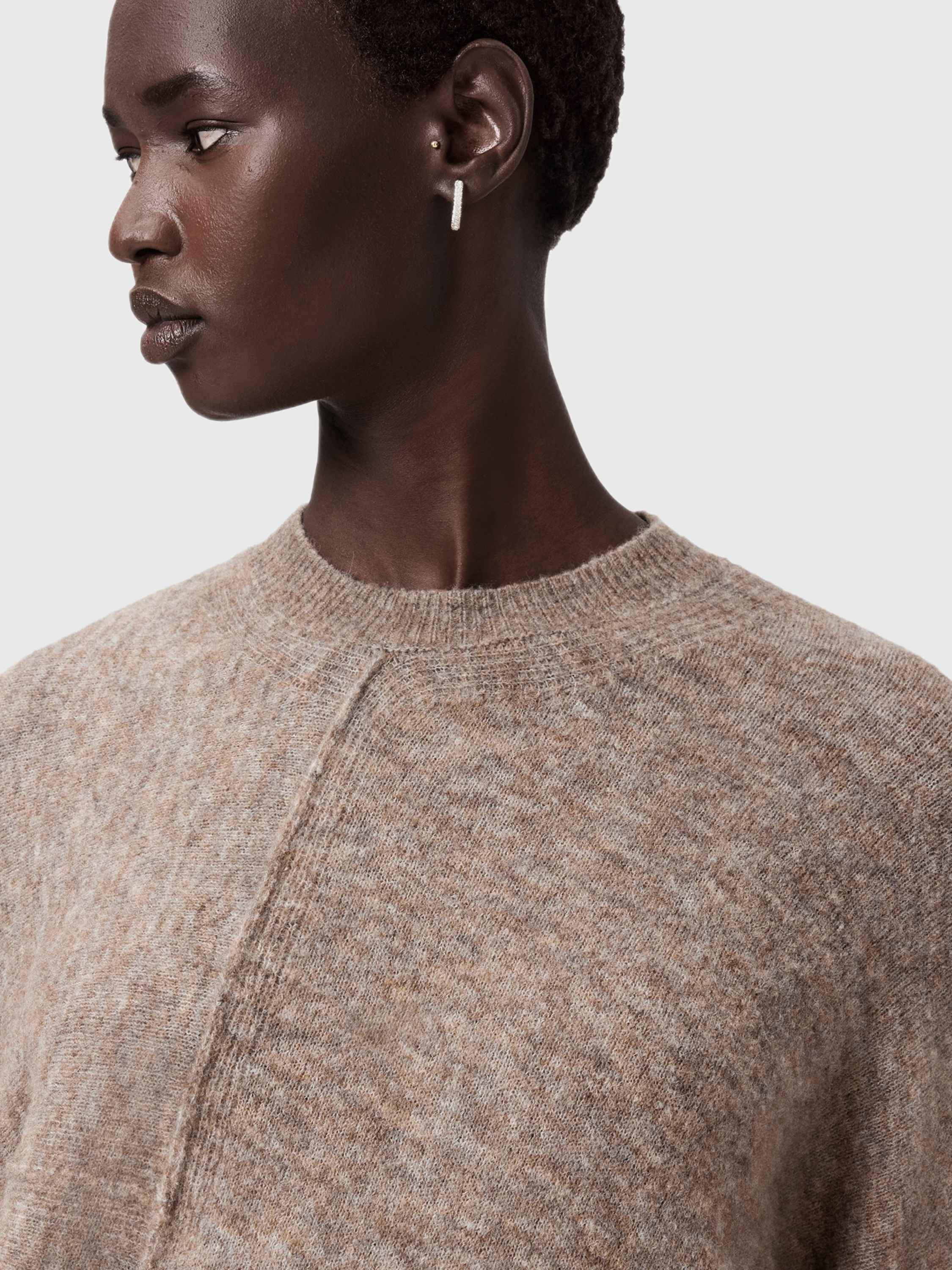 Product image 5 of 5, which shows AllSaints Wool Blend Crew Neck Jumper, Pine Bark Brown, M