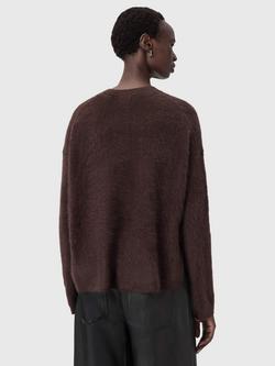 AllSaints Rebel Pure Cashmere Jumper, Oxblood Red - view 2, Oxblood Red