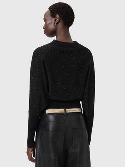 AllSaints Ridley Sparkle Wool Rich Jumper, Black - view 2, Black