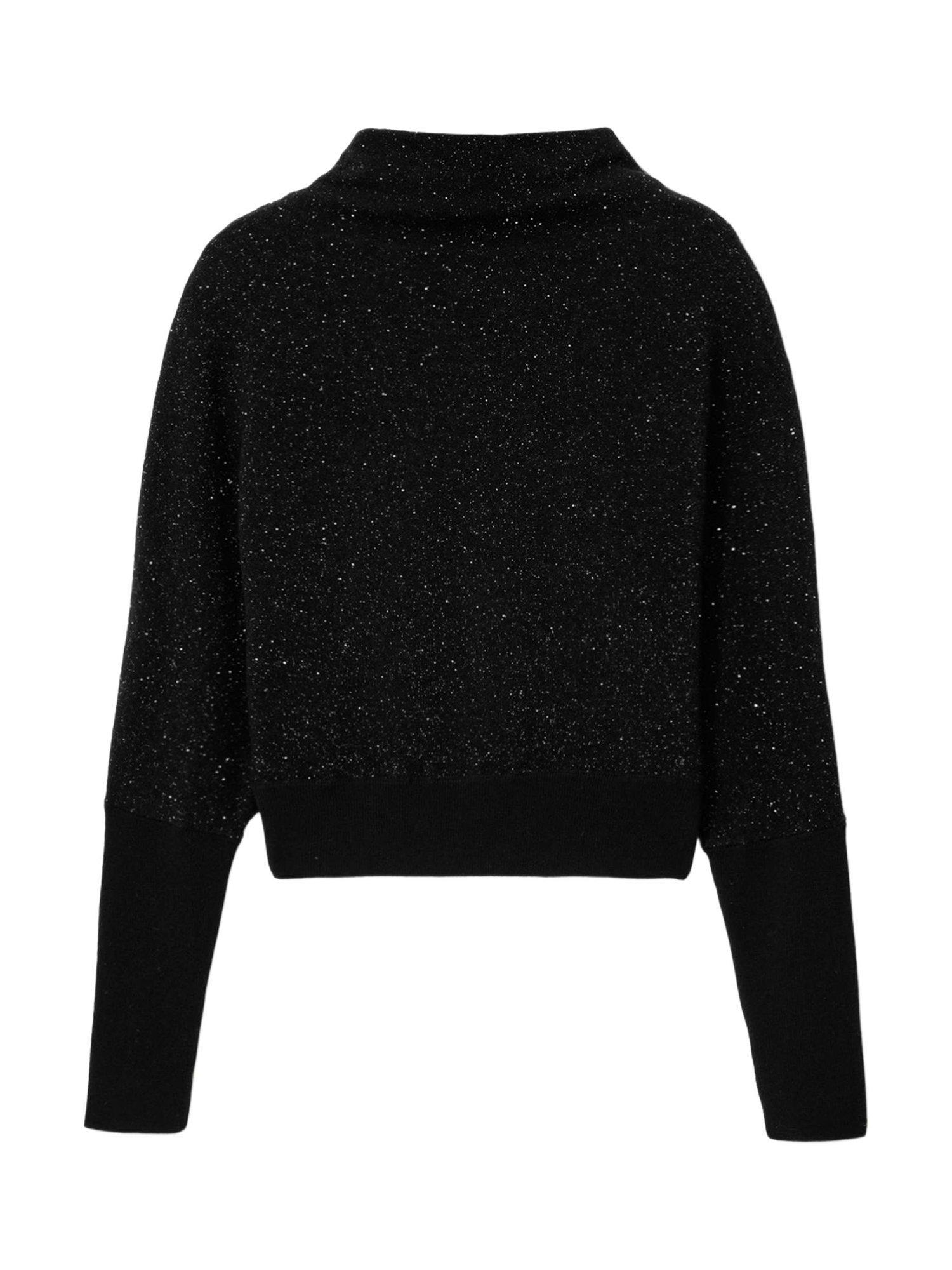 Product image 3 of 5, which shows AllSaints Ridley Sparkle Wool Rich Jumper, Black, L