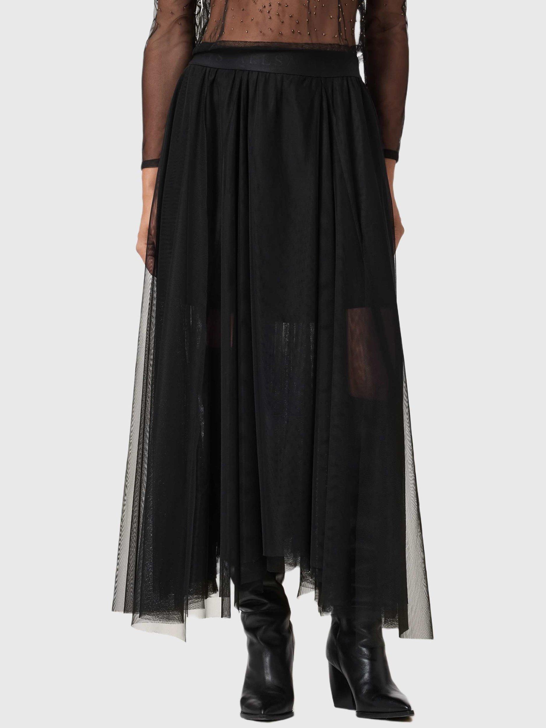 AllSaints Ally Tulle Skirt, Black