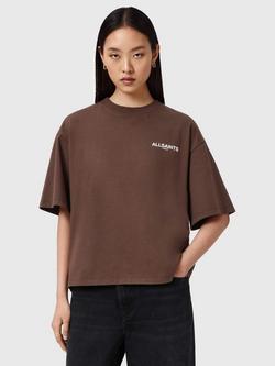 AllSaints Guardian Amelie Graphic T-Shirt, Bitter Brown, Bitter Brown