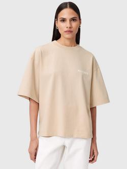 AllSaints Guardian Amelie Graphic T-Shirt, Bitter Brown, Sand