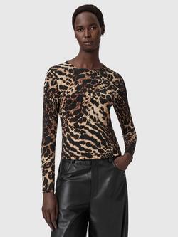 AllSaints Katlyn Animal Print Top, Pardus Honey, Pardus Honey