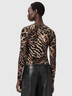 AllSaints Katlyn Animal Print Top, Pardus Honey - view 2, Pardus Honey