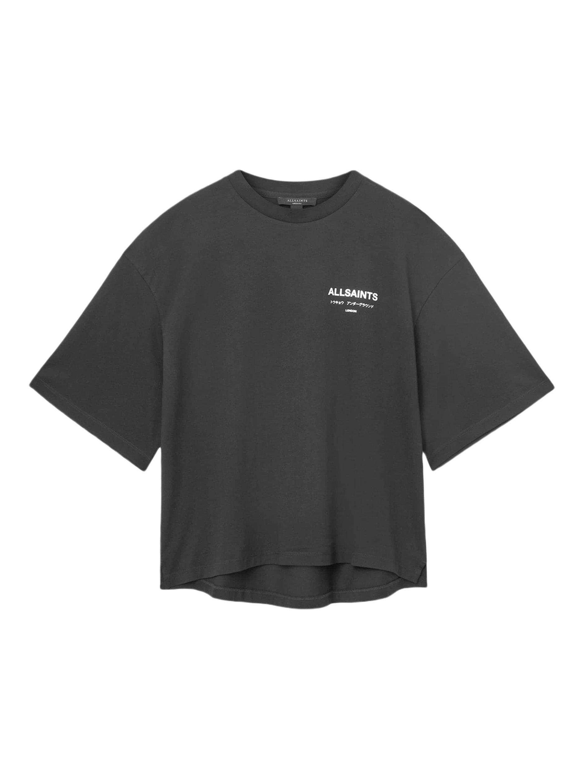 Product image 1 of 1, which shows AllSaints Under Amelie Graphic T-Shirt, Black, M