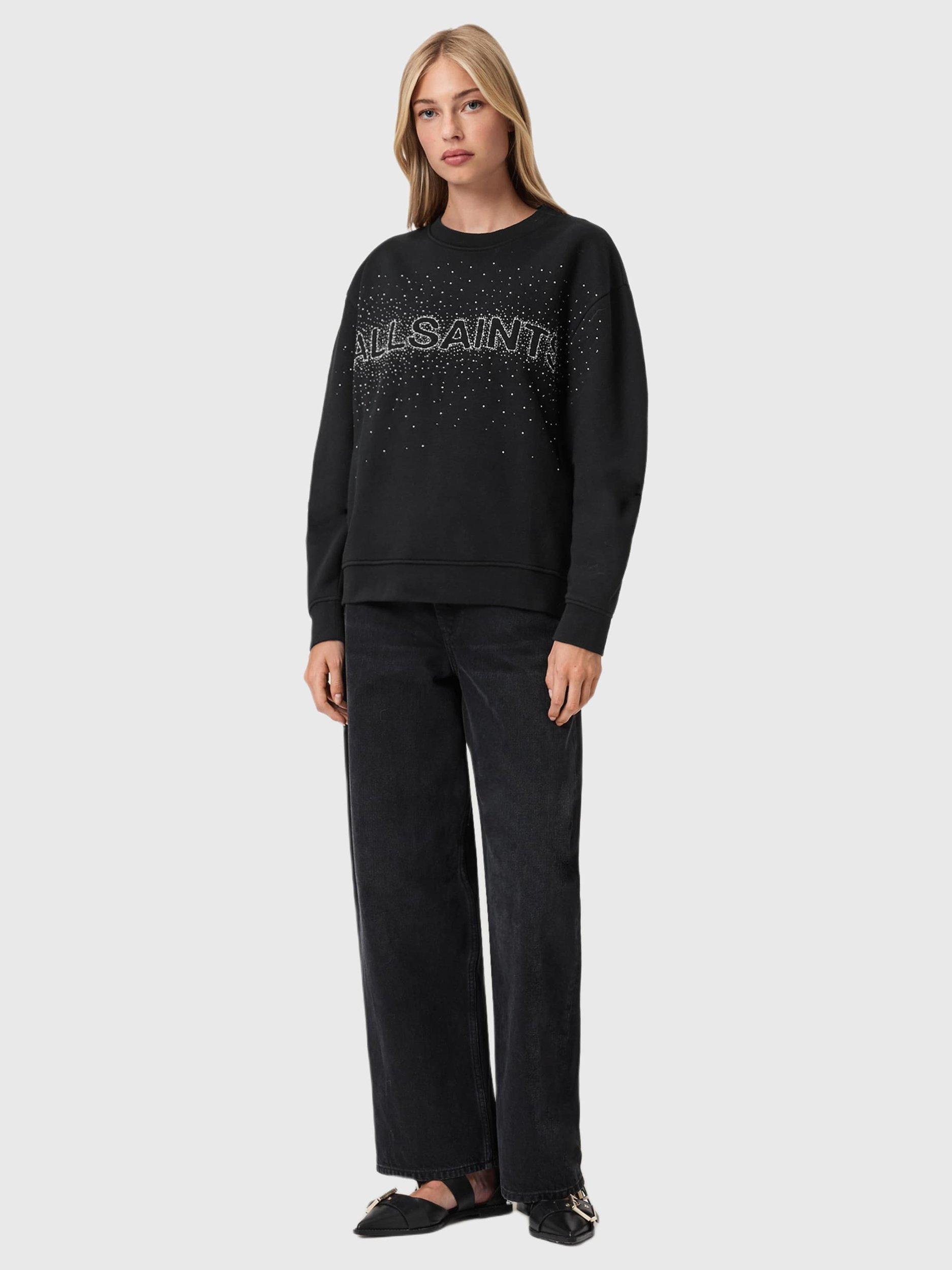Product image 3 of 7, which shows AllSaints Etta Sprinkle Sweatshirt, Black, L